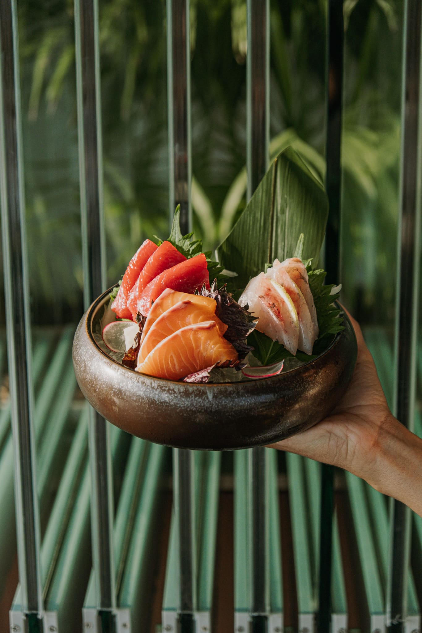 Sora Main Restaurant’s signature dish, beautifully plated with raw fish.
